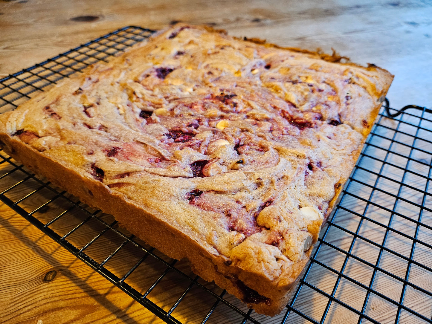 Raspberry and White Chocolate Blondie - Made without Gluten