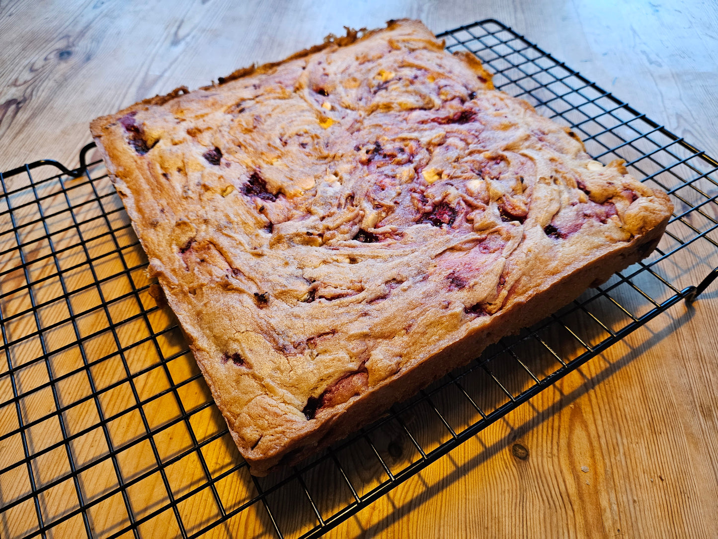 Raspberry and White Chocolate Blondie - Made without Gluten
