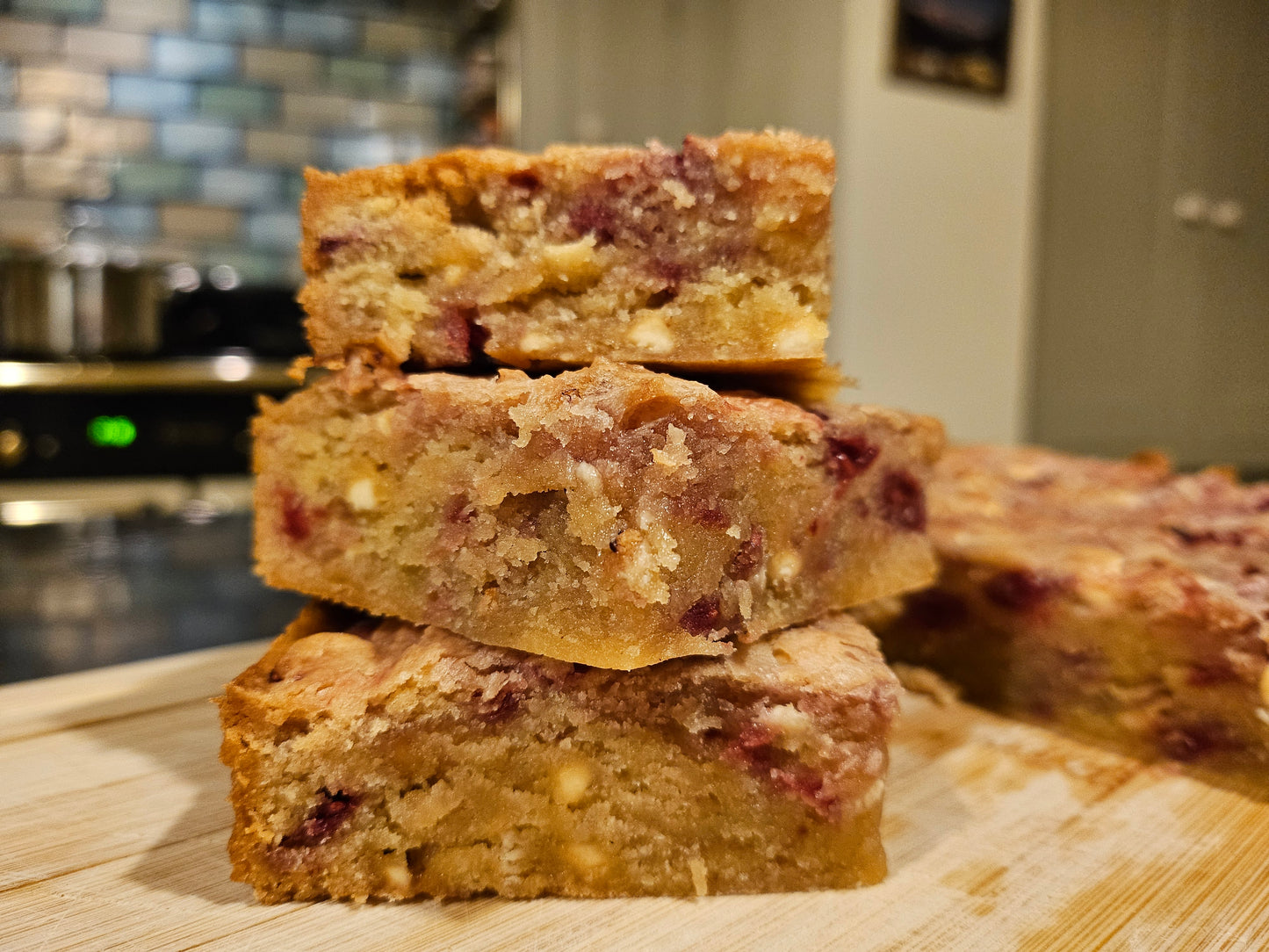 Raspberry and White Chocolate Blondie - Made without Gluten