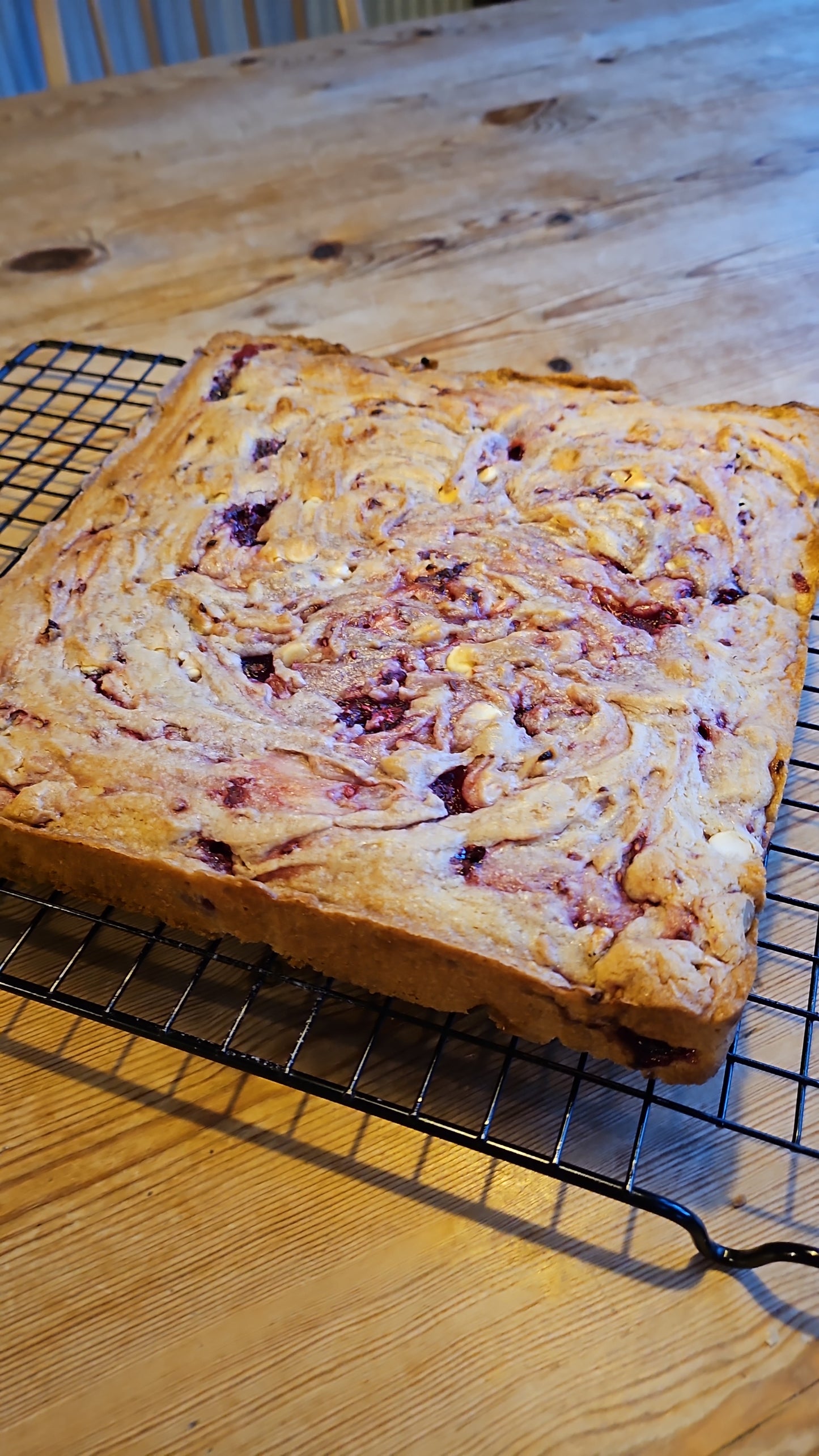 Raspberry and White Chocolate Blondie - Made without Gluten